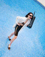 lace detail black bike shorts by Hedoine high-waisted seamless bike shorts for women