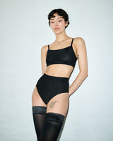 Supportive All Mesh Brazilian Briefs Black