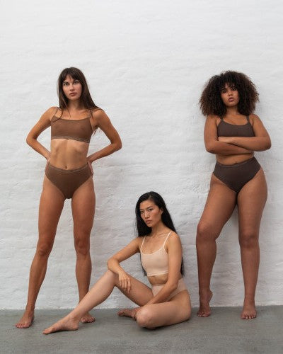 Supportive All Mesh Brazilian Briefs Nude Olive