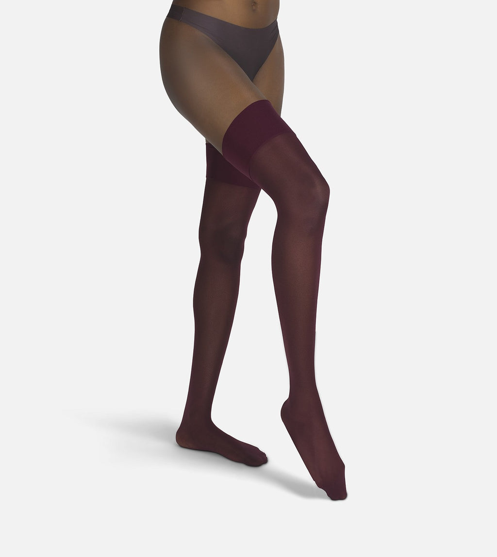 Intrigue Dark Fig Overknees
