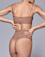 Supportive All Mesh Brazilian Briefs Nude Olive