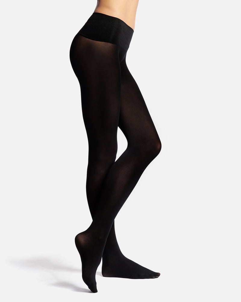Best ladder-resistant tights for women Hedoine 100 denier thick black shaping tights